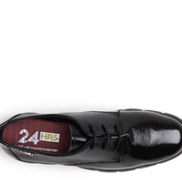 24HRS Zapato de mujer con cordones en charol negro