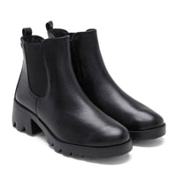 Botín Chelsea 24HRS 26984 de piel color negro