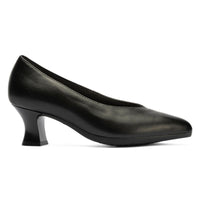 Zapato de salón Pitillos de piel color negro con tacón