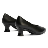 Zapato de salón Pitillos de piel color negro con tacón