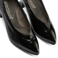 Zapato de salón Pitillos de charol negro con tacón