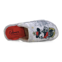 Zapatilla de casa Cabrera 2003 Mickey y Minnie gris