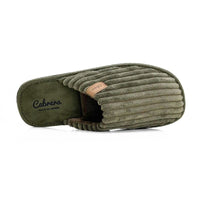 Zapatilla de casa Cabrera hombre destalonada de pana kaki