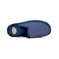 Zapatilla de casa Biorelax mujer marino con estampado de ondas