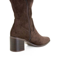 Isteria 1329 Bota alta tacón medio moka mujer
