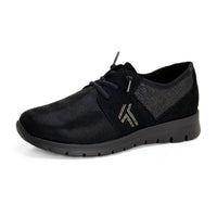 Treintas L4673 Zapato deportivo elástico negro mujer