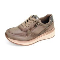 Deportiva casual Treintas mujer taupe con cremallera
