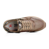 Deportiva casual Treintas mujer taupe con cremallera