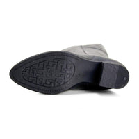 Bota alta Treintas L1504 de piel negra con tacón