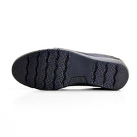 Mocasín Treintas 4604 negro combinado con cuña y elásticos laterales