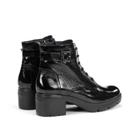 Fluchos F2107 Botín Fugaz de mujer de tacón medio en charol negro