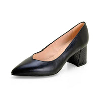 Zapato de salón Patricia Miller 5136 de piel negro con tacón ancho