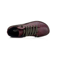 Boleta 3012 Botín casual mujer burdeos con cordones elásticos