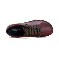 Zapato casual Boleta mujer burdeos con cordones elásticos