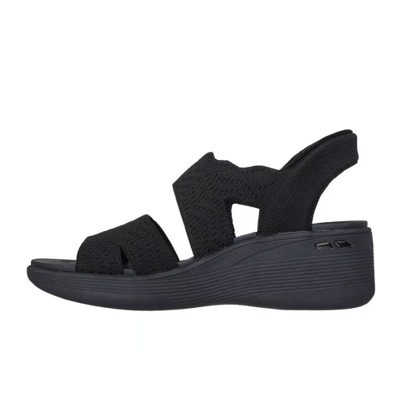 SKECHERS 163510 Sandalia de cuña Slip-Ins negro