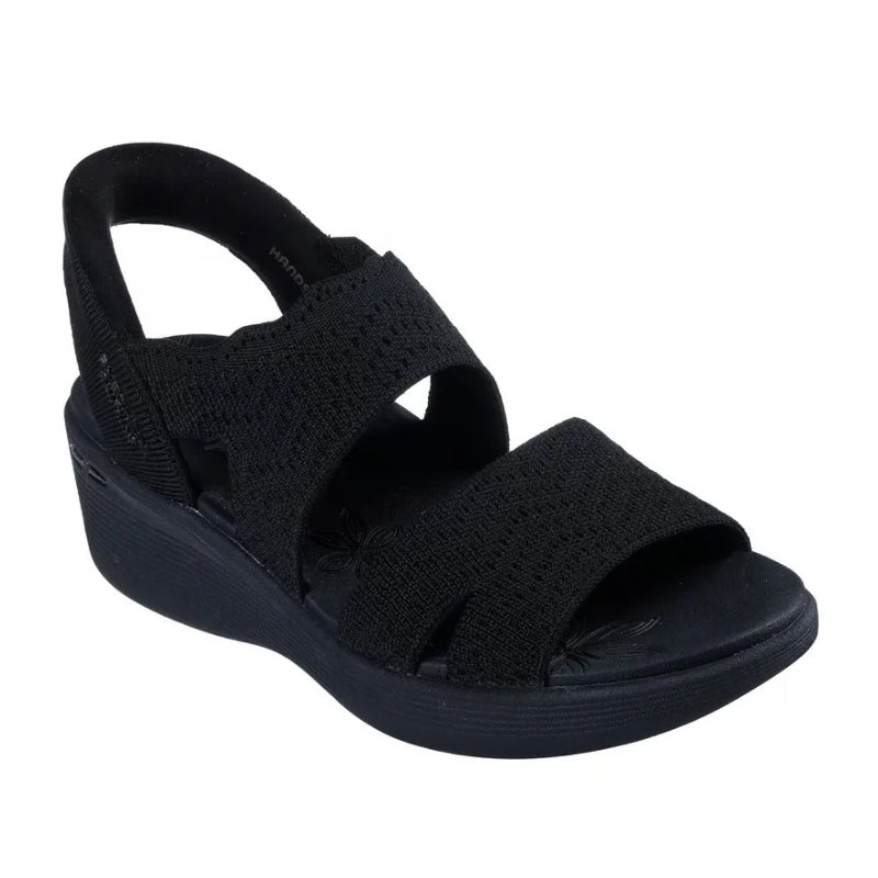 SKECHERS 163510 Sandalia de cuña Slip-Ins negro