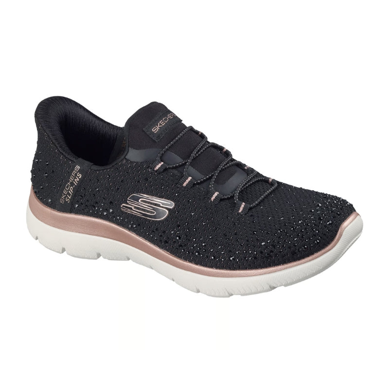 Skechers Summits - Brilliant Shine 150273 Deportiva Slip-ins negra con pedrería