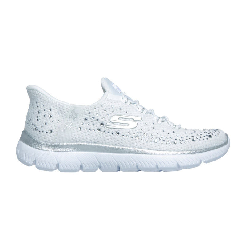 Skechers Summits - Brilliant Shine 150273 Deportiva Slip-ins blanca con pedrería
