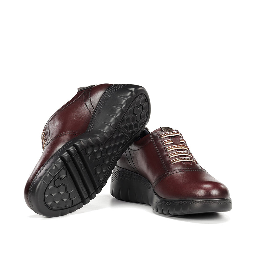 Fluchos Live F2096 Deportivo cuña burdeos mujer