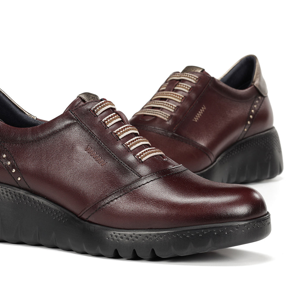Fluchos Live F2096 Deportivo cuña burdeos mujer