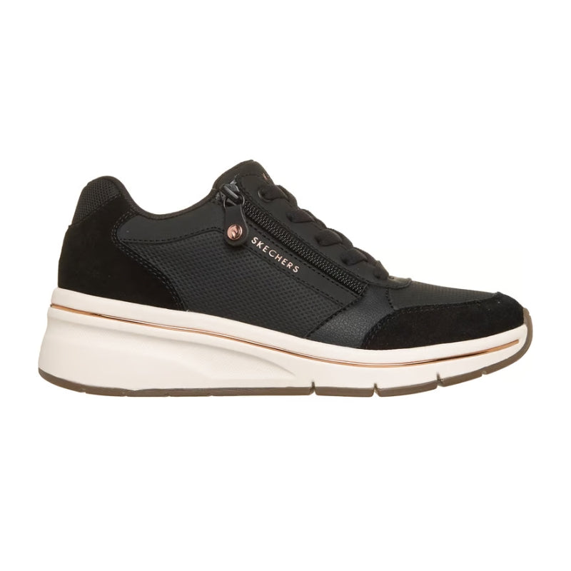 Skechers Billion Flex - Luxe Up 190370 Deportiva negra con cuña