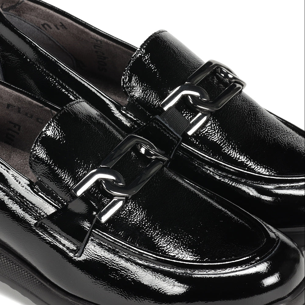 Fluchos Gladis F1794 Mocasín charol negro mujer