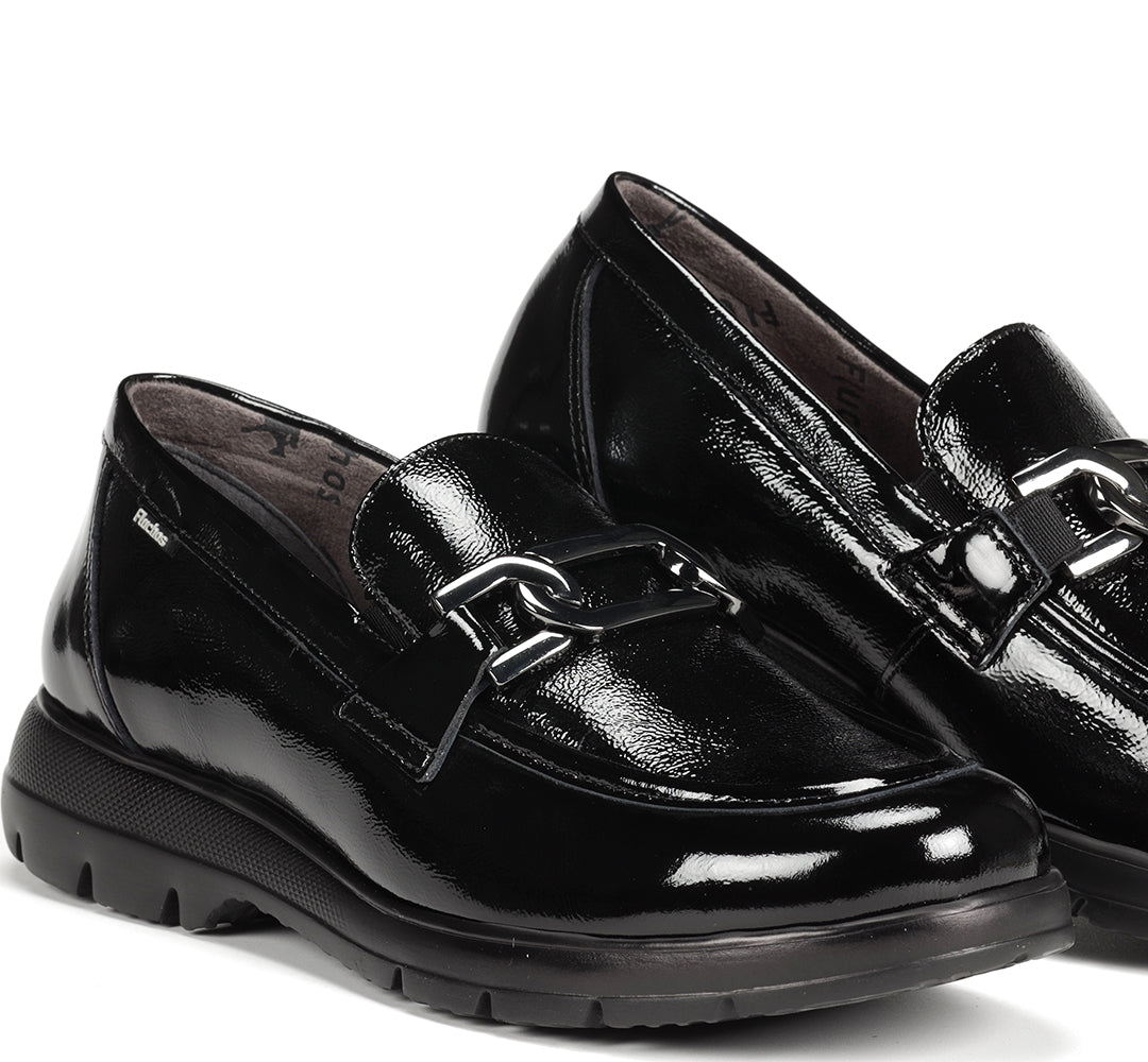Fluchos Gladis F1794 Mocasín charol negro mujer