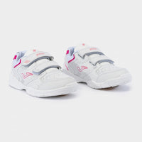 JOMA SCHOOL Deportivo colegial velcros blanco rosa