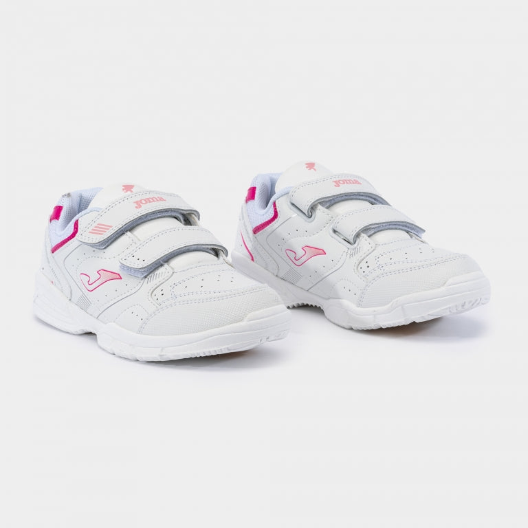 JOMA SCHOOL Deportivo colegial velcros blanco rosa