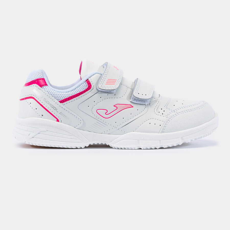 JOMA SCHOOL Deportivo colegial velcros blanco rosa