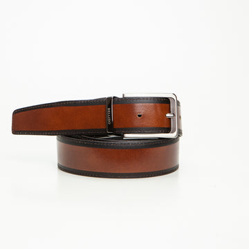 Bellido 438 Cinturón reversible grabado negro / marrón