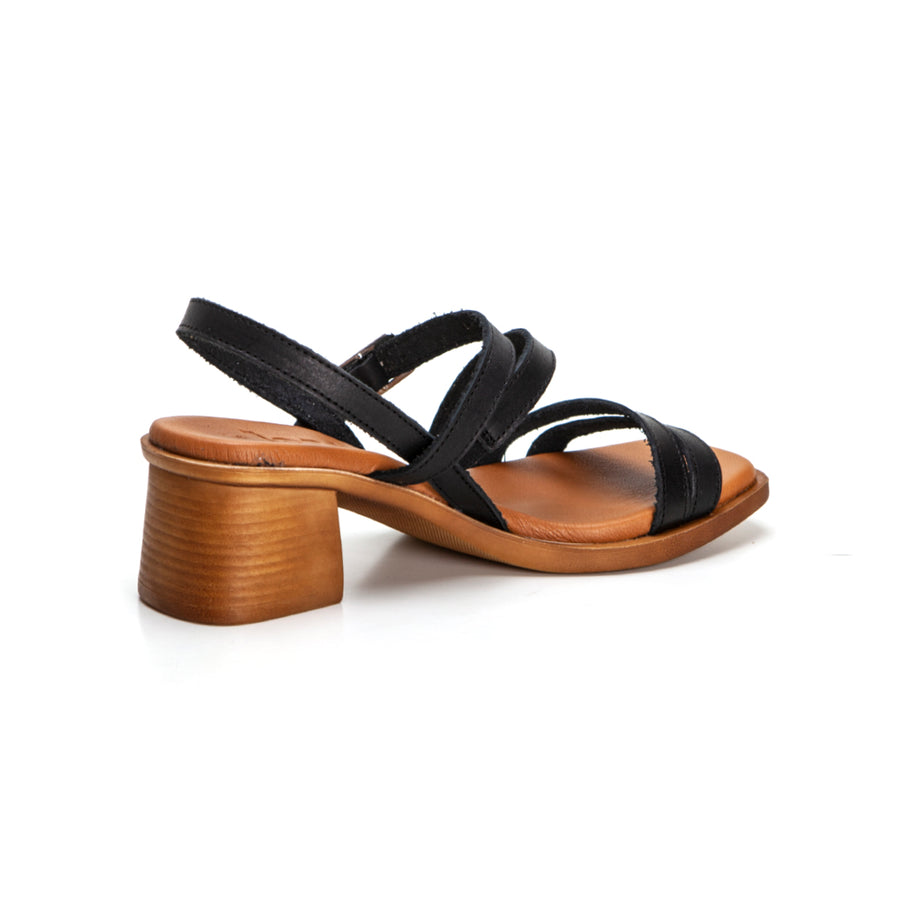 Jordana 3787-PONCH Sandalia de tacón tiras negro