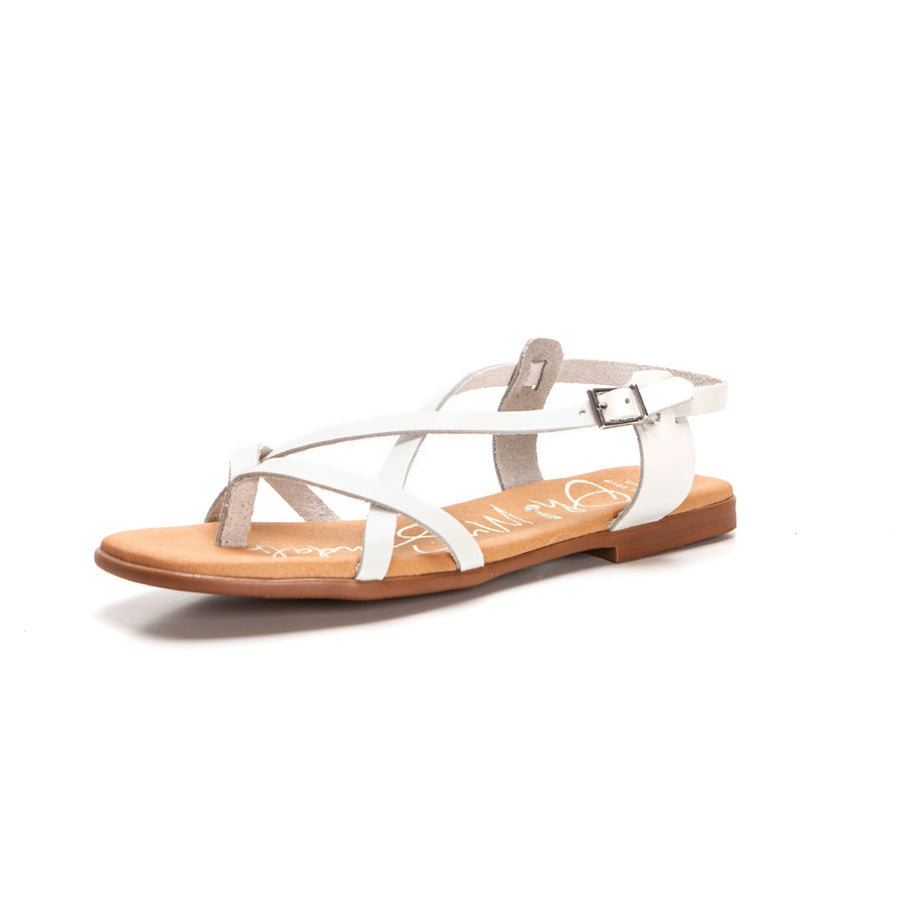 Oh My Sandals 5152 Sandalia plana de dedo tiras blanco