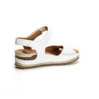 Onfoot 203 Sandalia mujer | Color Blanco | Piel y Cierre en Velcro | Cuña