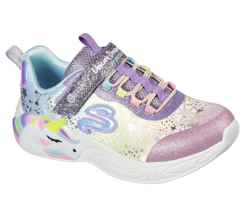 Skechers 302311L Deportiva con luces unicornio azul.