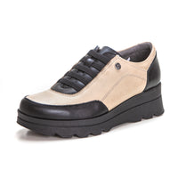 PITILLOS 5355 ZAPATO SPORT CON PLATAFORMA COMBINADO TAUPE NEGRO