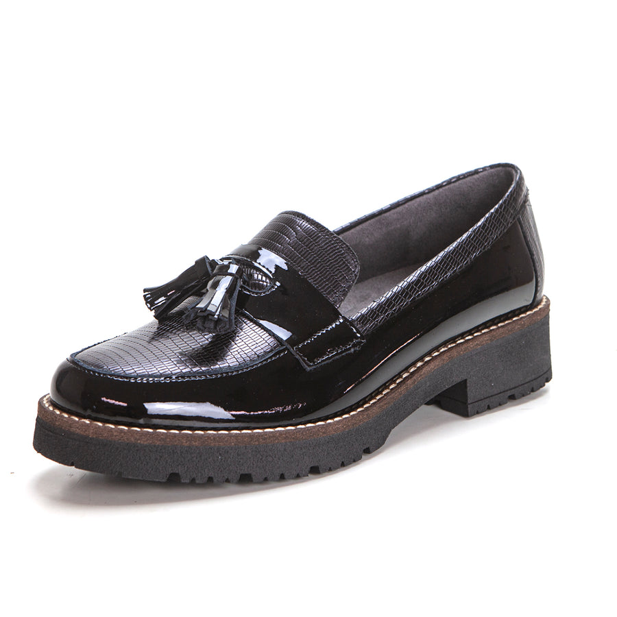 PITILLOS 5377 MOCASÍN BORLAS CON BRILLO NEGRO