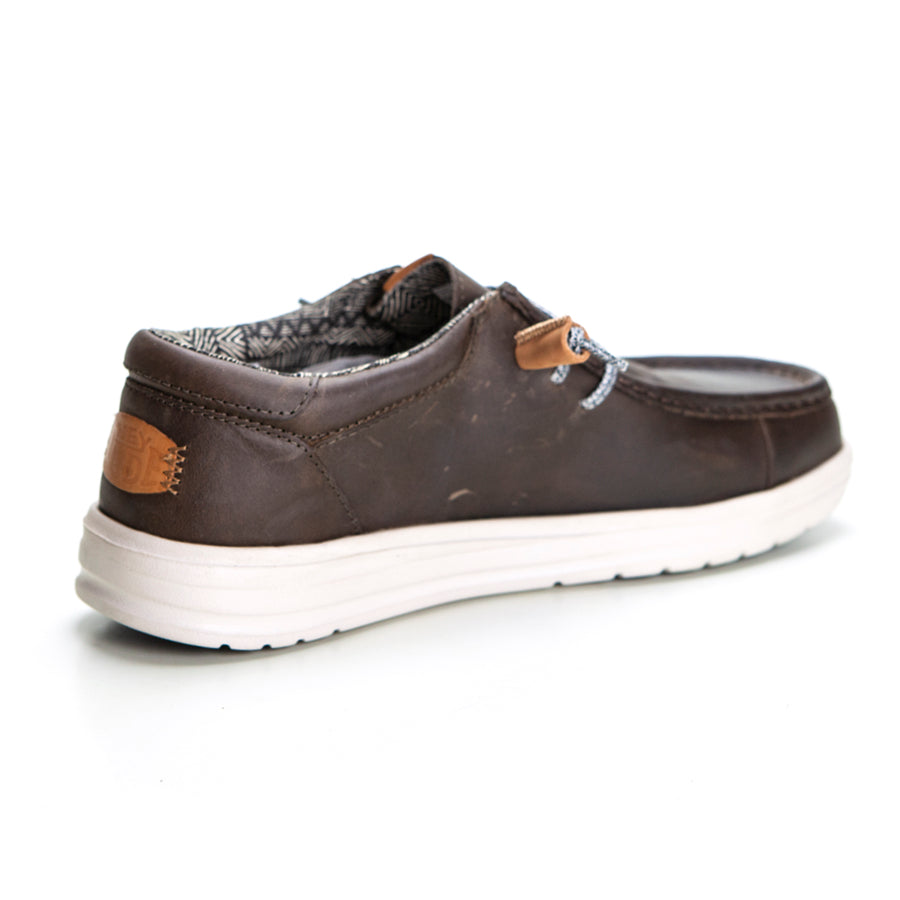 HEYDUDE WALLY GRIP CRAFT LEATHER MOCASÍN  CORDONES ELÁSTICOS GRIS