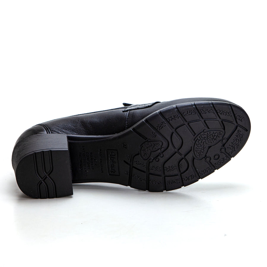 VALERIAS 9541 MOCASÍN DE TACÓN MEDIO CON ANTIFAZ NEGRO