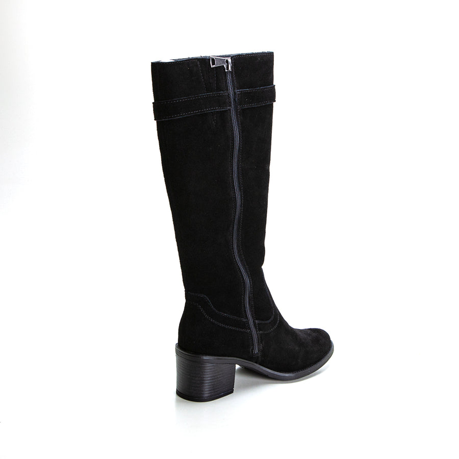 Top 3 23863 --- Botas de mujer negro tacón ancho bajo