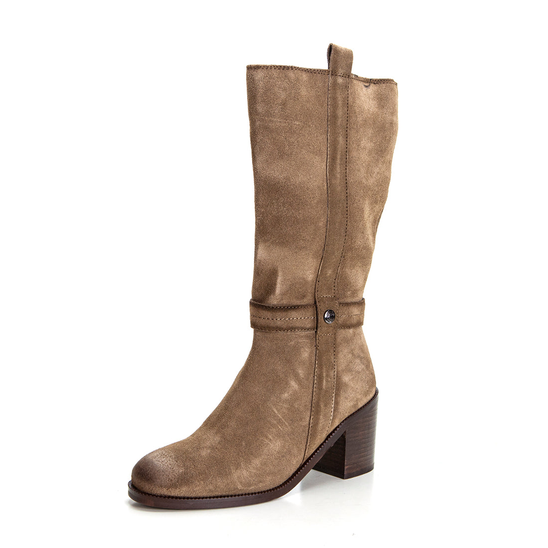 CARMELA 16006102 BOTA CAMPERA  CON TACÓN MEDIO SERRAJE TAUPE