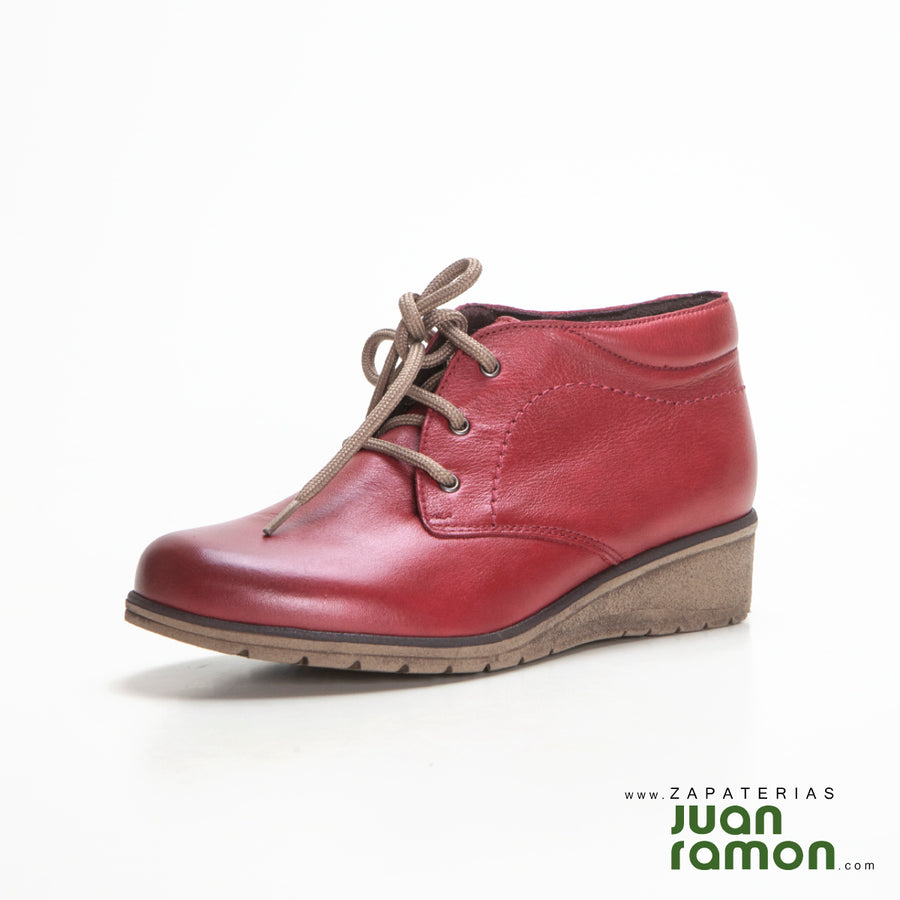 TUPIE 70241  BOTIN LISO CON CUÑA BAJA ROJO