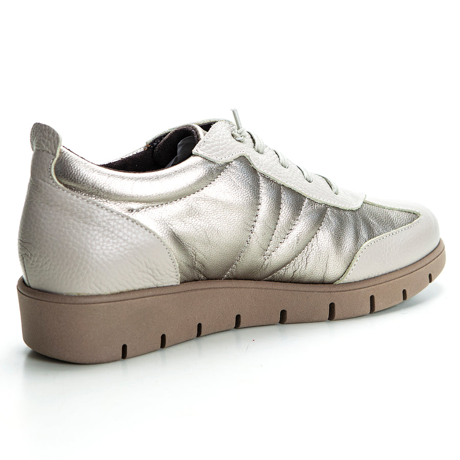 CHAMBY 7 ZAPATO CASUAL FLEXIBLE BEIGE METALIZADO