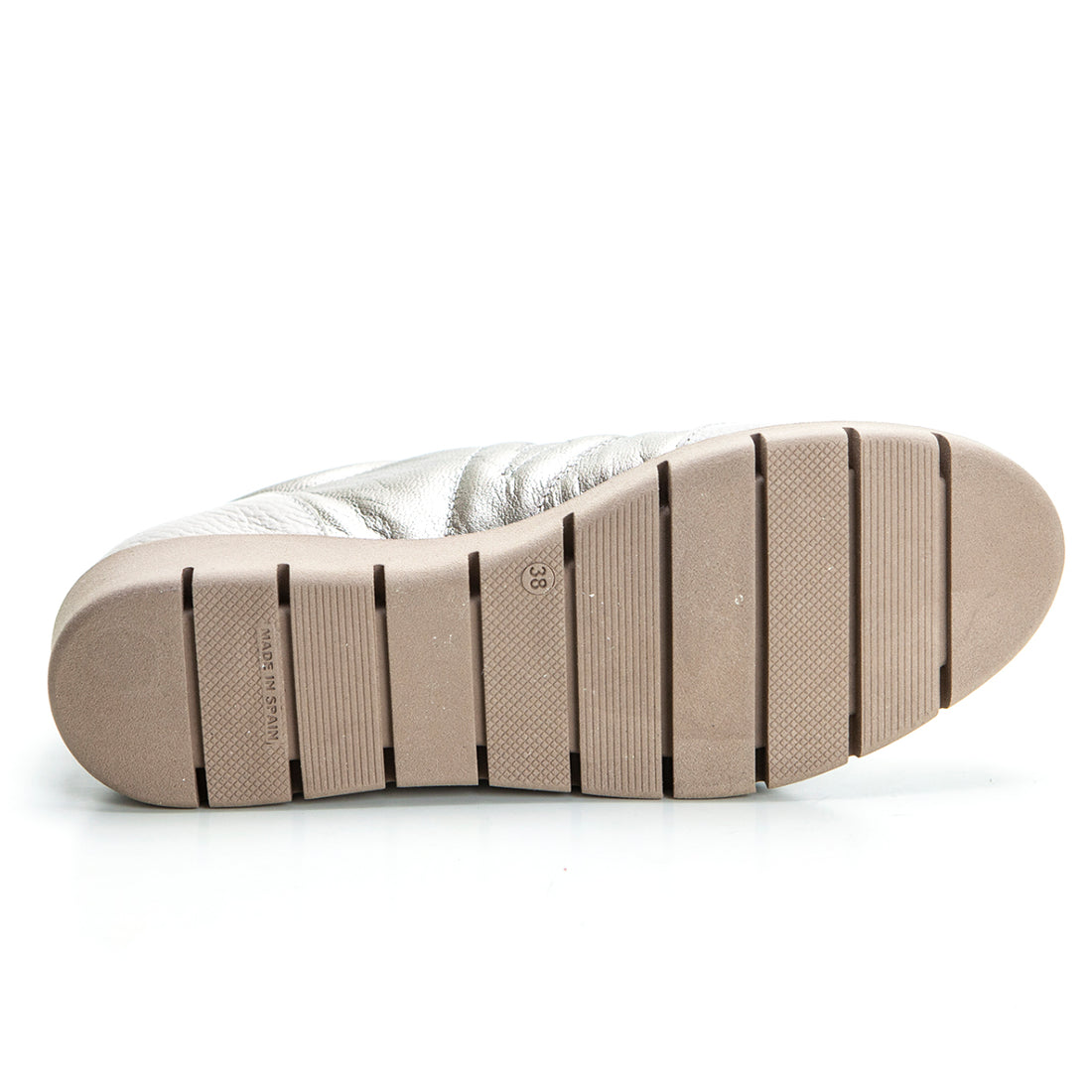 CHAMBY 7 ZAPATO CASUAL FLEXIBLE BEIGE METALIZADO