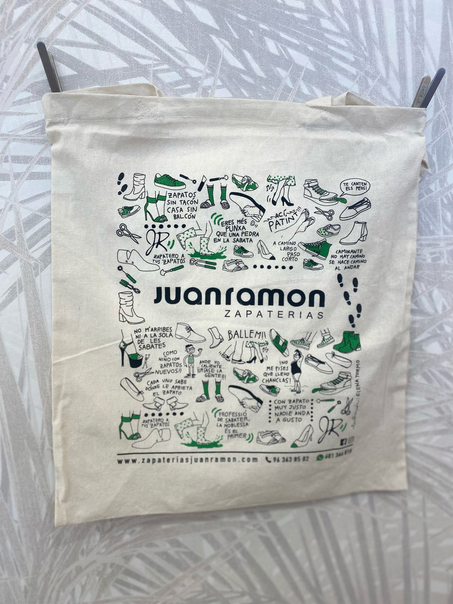 ZAPATERIASJUANRAMON.COM BOLSA DE TELA DIBUJOS Y REFRANES DE CALZADO