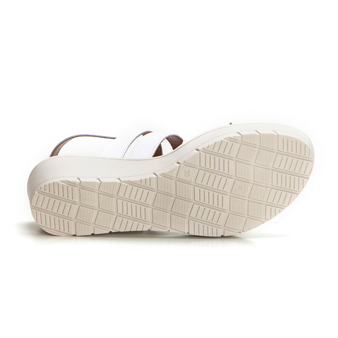 WalkFlex 24104 Sandalia de cuña media con velcros blanco