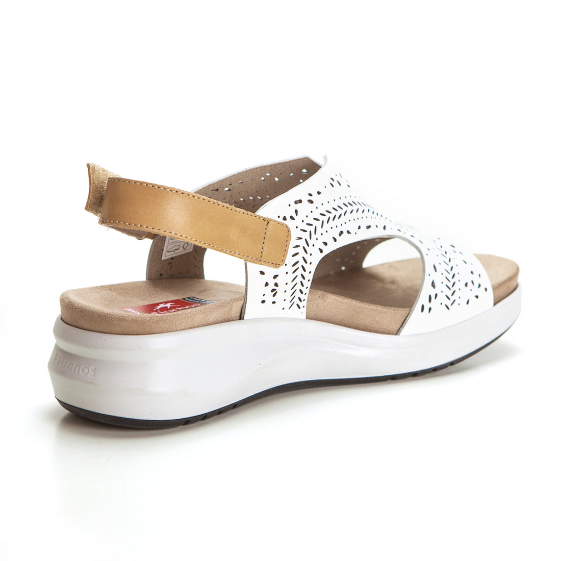 Fluchos F1481 Sandalia cómoda calada blanco