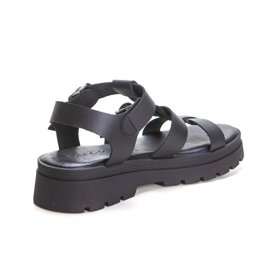 Patricia Miller 6536 Sandalia piso grueso hebillas negro