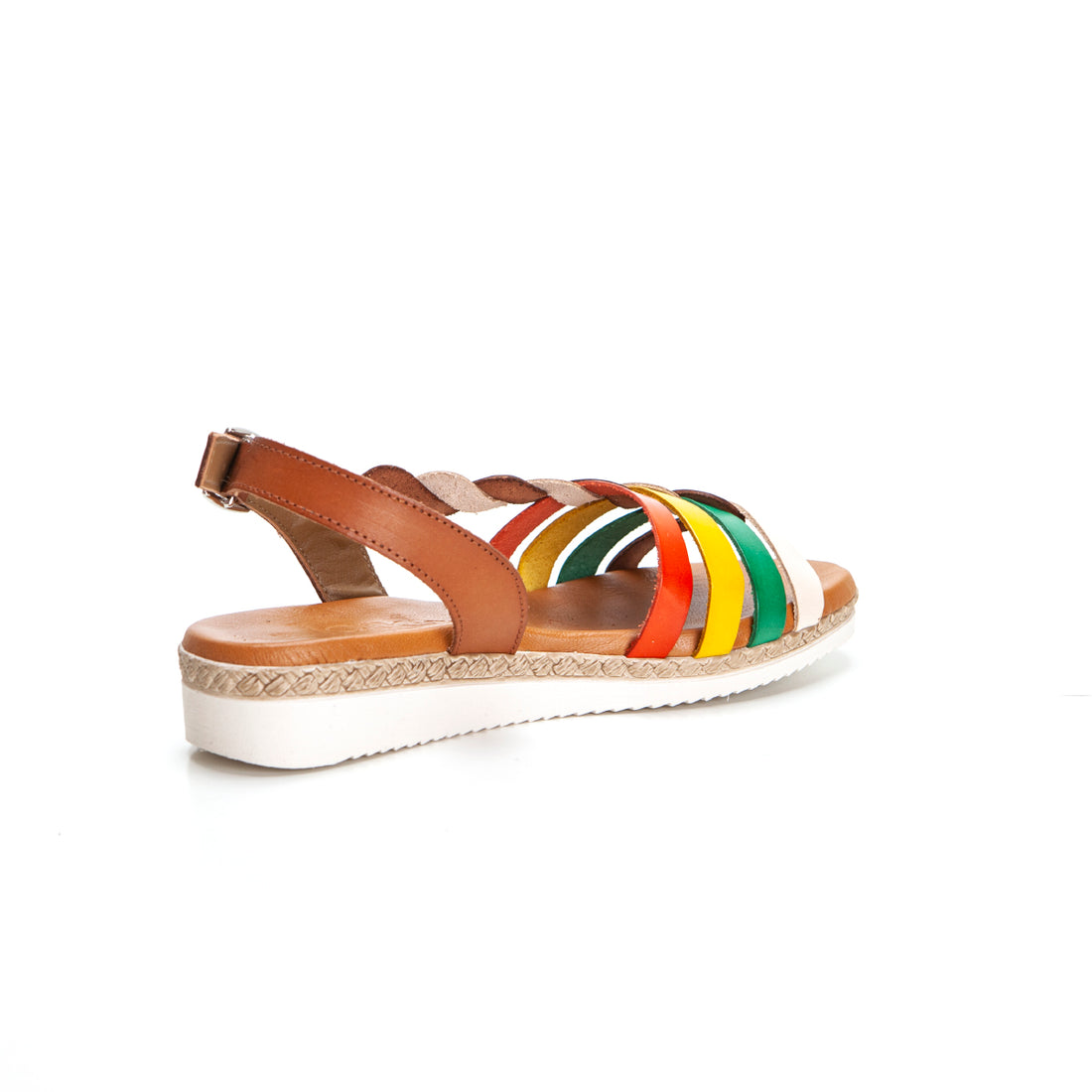 Jordana 3678-2489 Sandalia con trenza lateral multicolor cuero