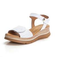 Paula Urban 24-634 Sandalia con plataforma y velcro blanco